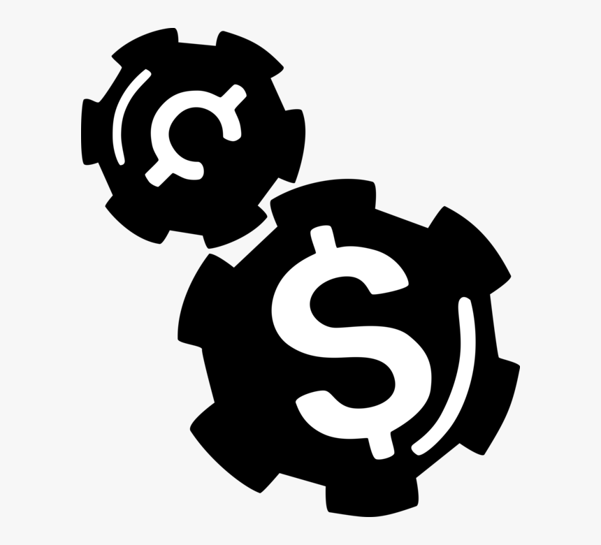Vector Illustration Of Financial Cogwheel Mechanism - Cents And Dollar Logo, HD Png Download, Free Download