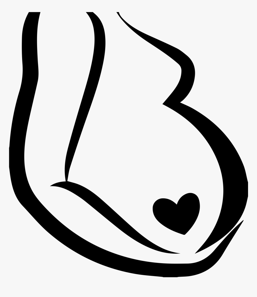 Cute Pregnant Belly Silhouette Clipart , Png Download - Pregnancy, Transparent Png, Free Download