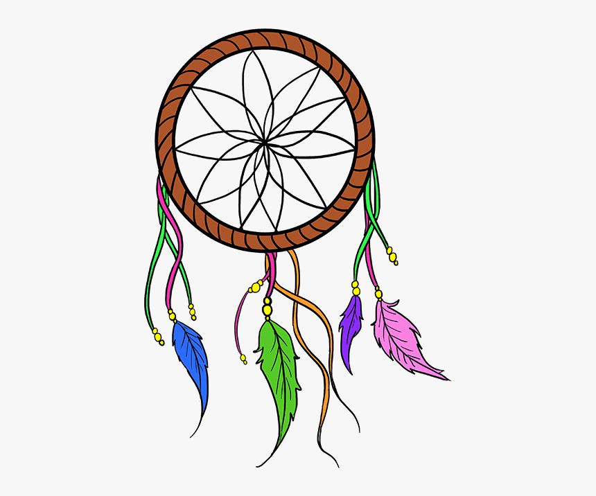 How To Draw A Dream Catcher - Dream Catcher Drawing Simple, HD Png Download, Free Download