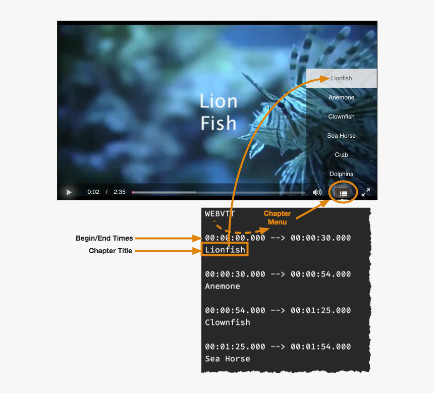 Player Vtt Interaction - Videojs Chapters Example, HD Png Download, Free Download