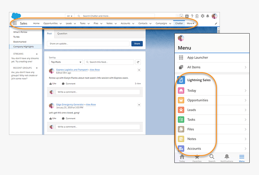 Mobile App Launcher Desktop Compare - Salesforce Mobile App Winter 20, HD Png Download, Free Download