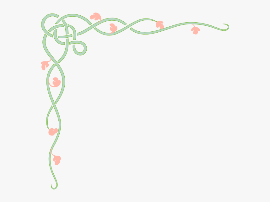 Vine With Pink Flowers Svg Clip Arts - Borders Design For Brochure, HD Png Download, Free Download