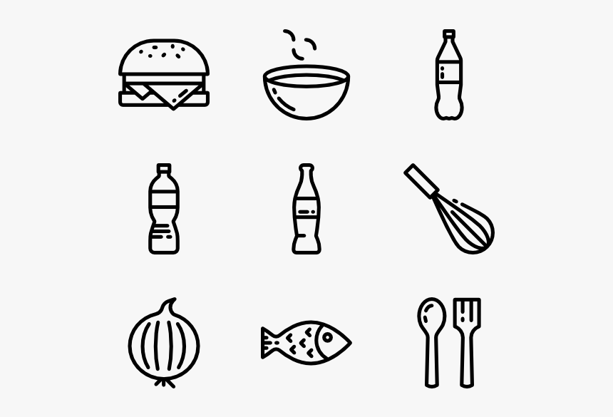 Food And Restaurant - Food Line Art Png, Transparent Png, Free Download