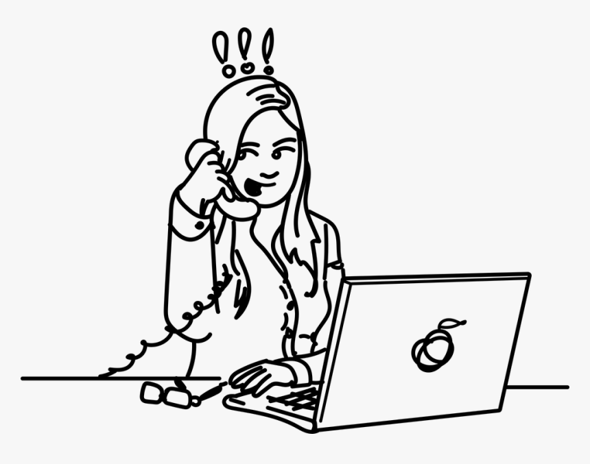 Women, Receptionist, Phone, Communication, Bella - Desenho Recepcionista, HD Png Download, Free Download