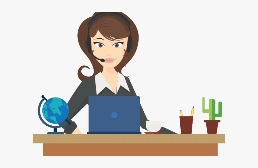 Transparent Secretary Desk Clipart - Receptionist Clipart Png, Png Download, Free Download