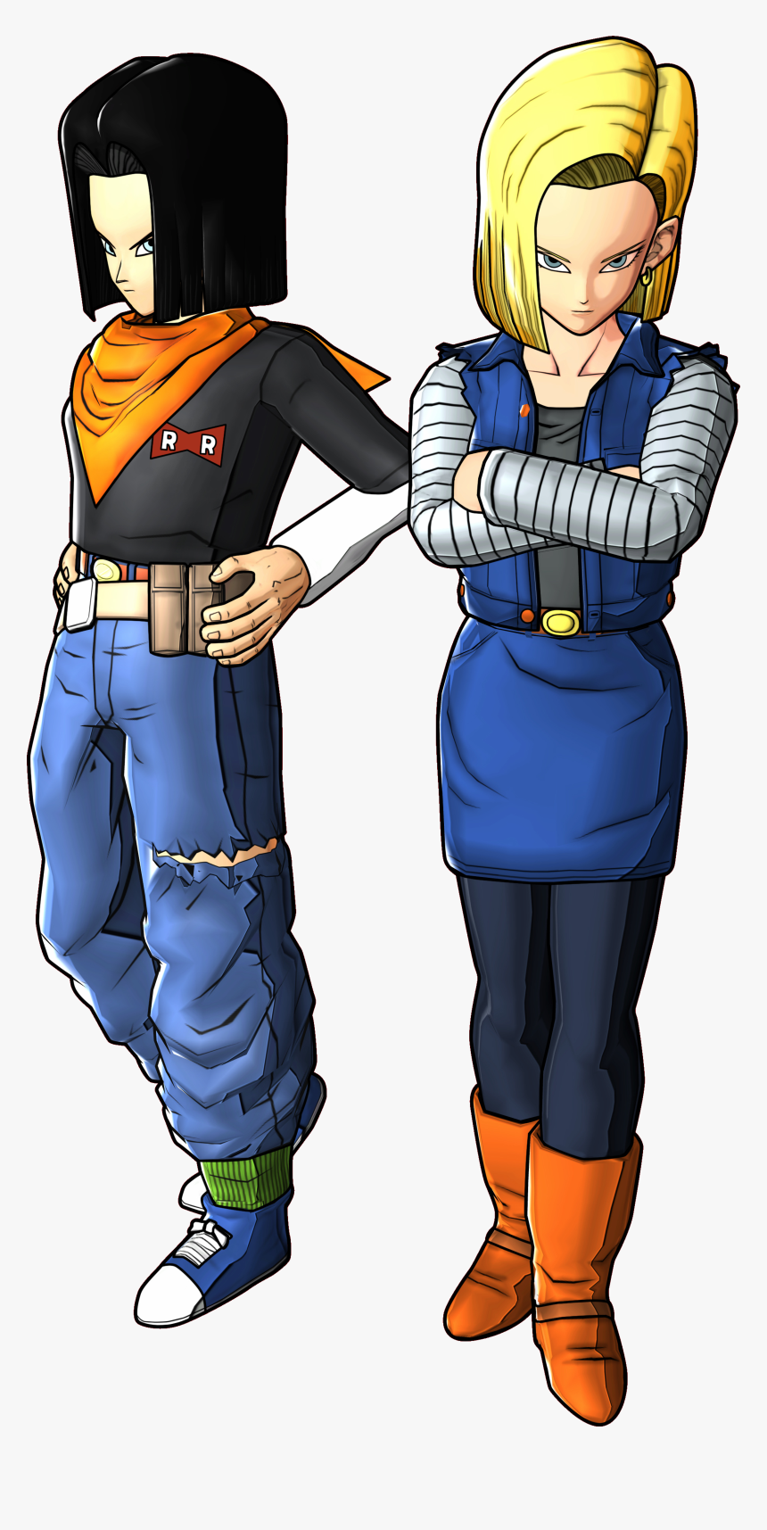 Android18 And 17 Battle Of Z Render - Dragon Ball Z Android 18 Costume, HD Png Download, Free Download