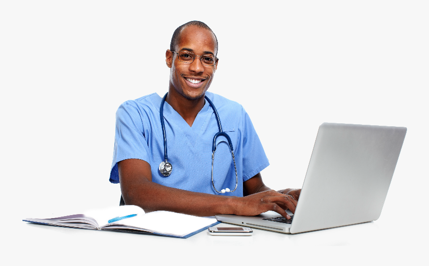 Dhaphir 366 26 Kb Doctor Using Computer Banner - Doctor On Computer Transparent, HD Png Download, Free Download