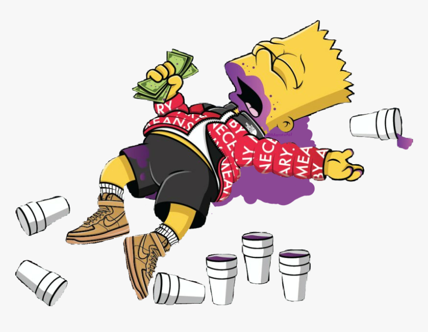 Bart Simpson Clipart Love Edit - Bart Simpson Lean Png, Transparent Png, Free Download