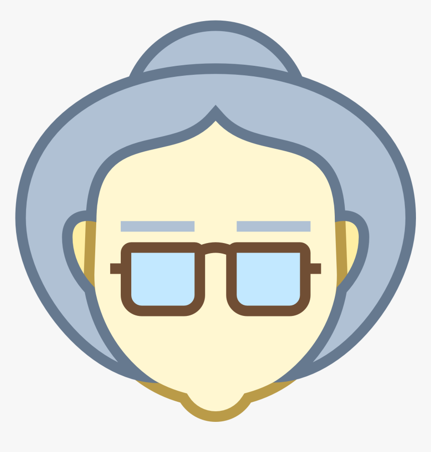 This Is An Image Of An Elderly Lady Facing Towards - Old Woman Icon Png, Transparent Png, Free Download