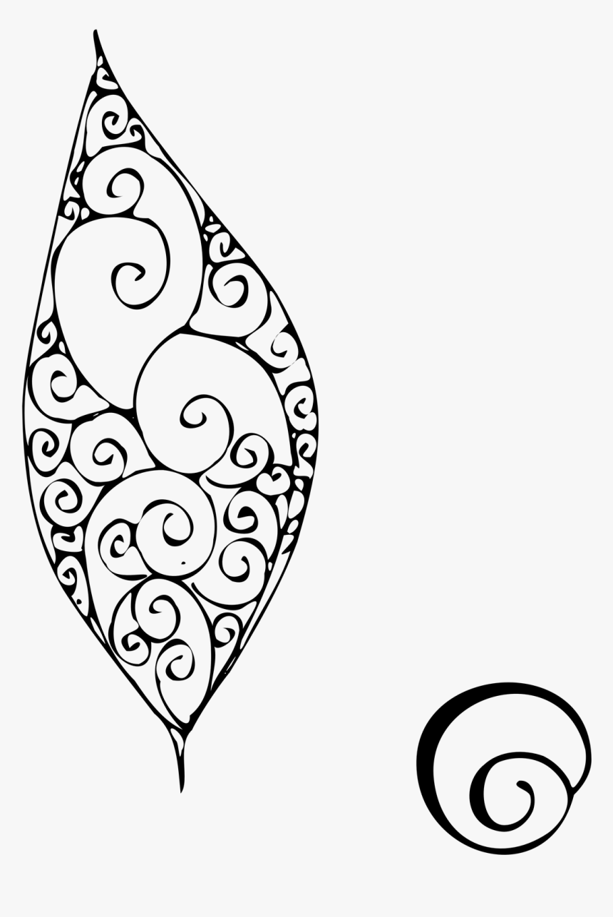 Scroll Leaf Digital Stamp, HD Png Download, Free Download