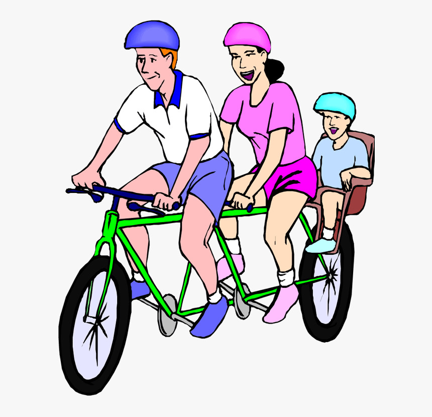 Transparent Bike Rider Png - Family Bike Riding Clipart, Png Download, Free Download