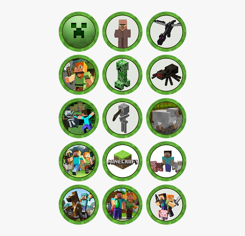 Minecraft Edible Cupcake Toppers - Minecraft Cupcake Toppers Png, Transparent Png, Free Download