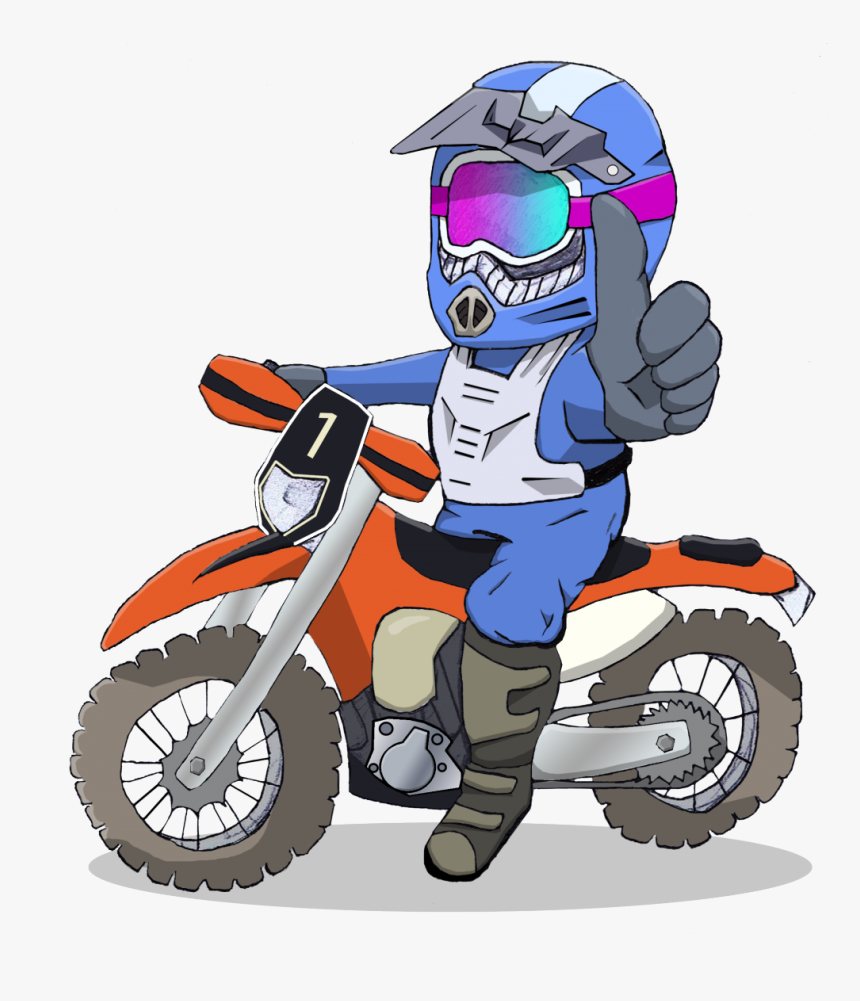 Cartoon Dirt Bike Rider , Png Download - Dirt Bike Cartoon Png, Transparent Png, Free Download