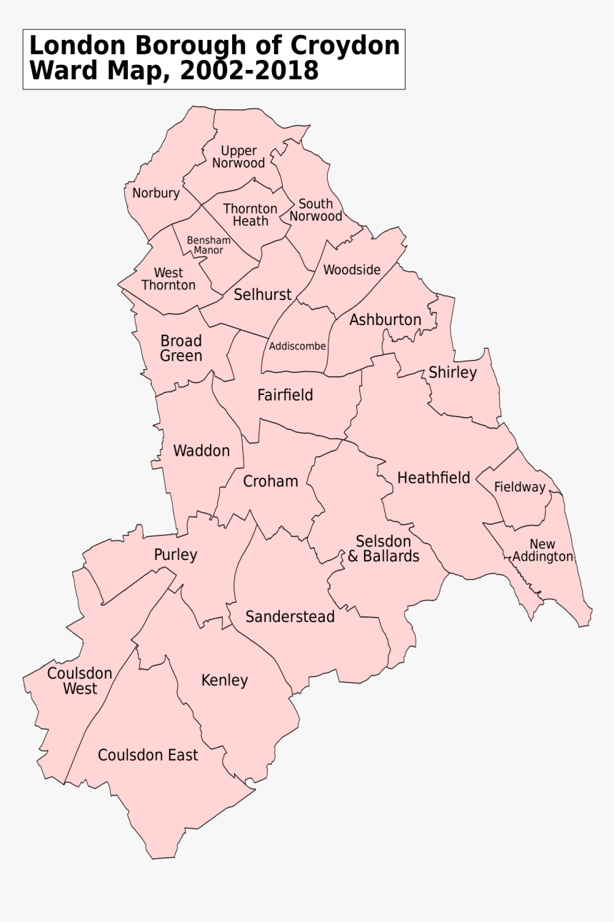 Croydon Borough Map, HD Png Download kindpng