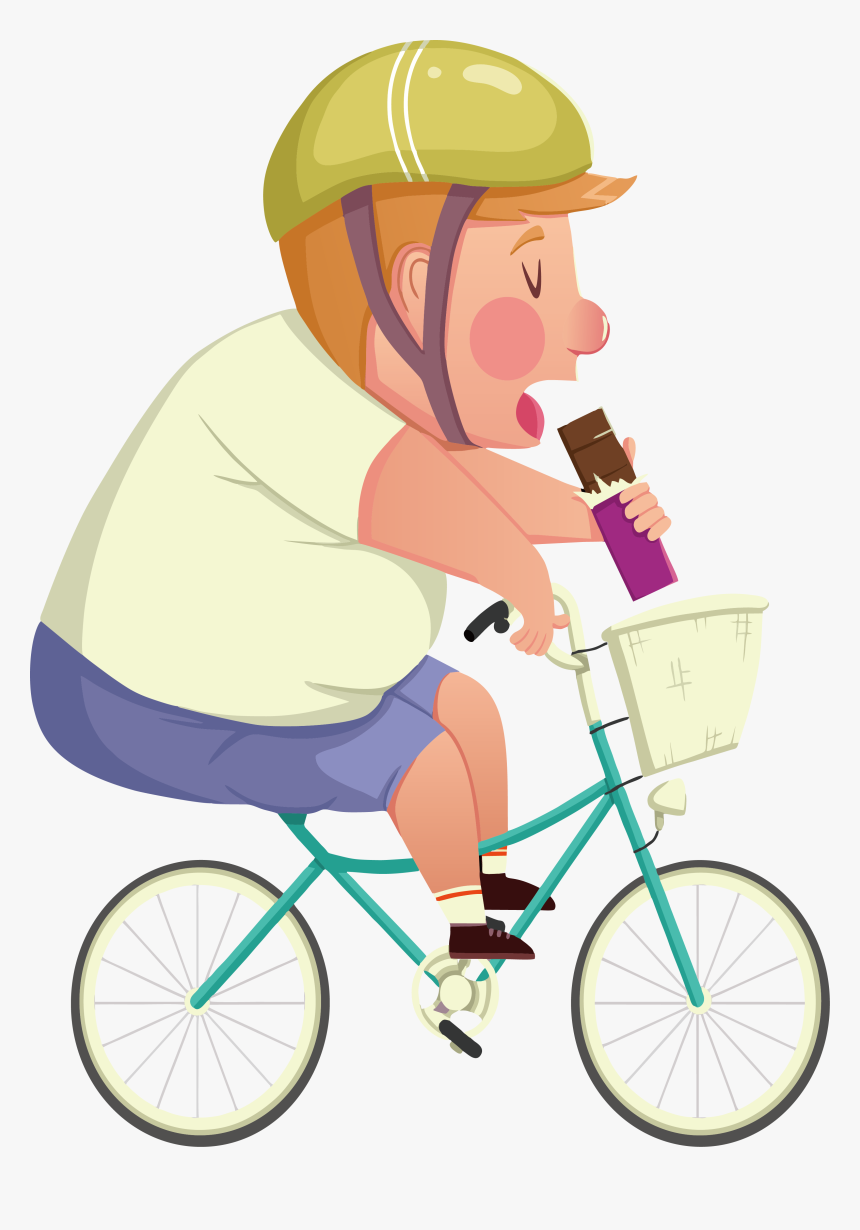 Cycling Clipart Bicycle Rider - Cartoon Man Cycling, HD Png Download, Free Download