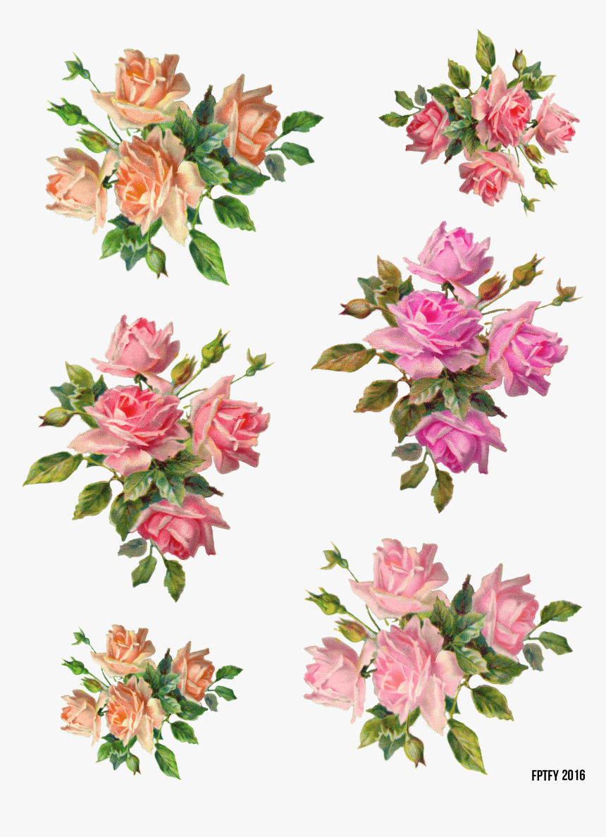 Pink Vintage Flowers Png, Transparent Png, Free Download