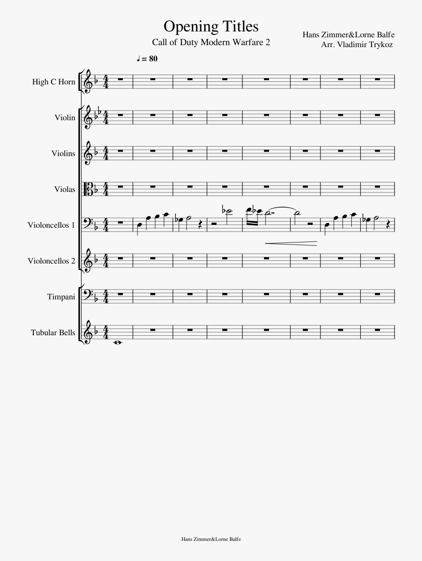 Call Of Duty Modern Warfare 2 Sheet Music, HD Png Download, Free Download