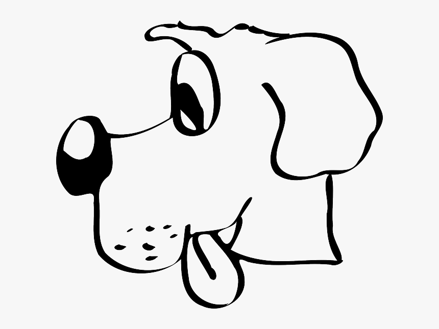 With Dog, Out, Tongue, Stuck, With - Clip Art Of Dog Head, HD Png Download, Free Download