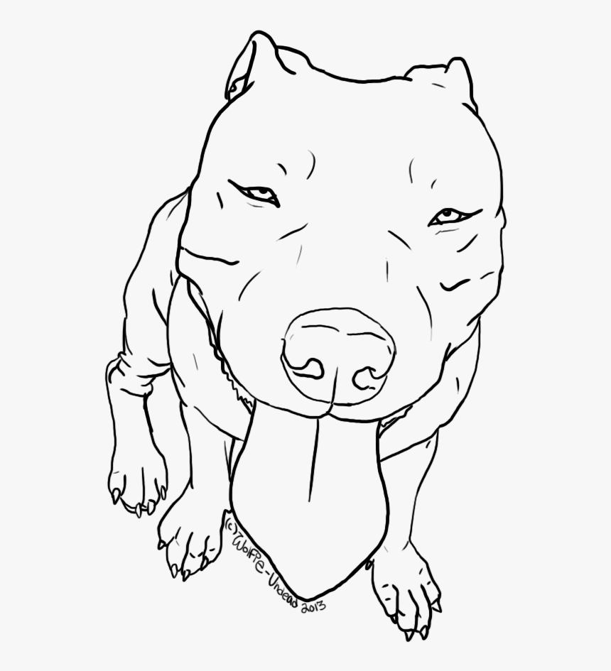 Free Pit Bull Line - Free Pitbull Line Art, HD Png Download, Free Download