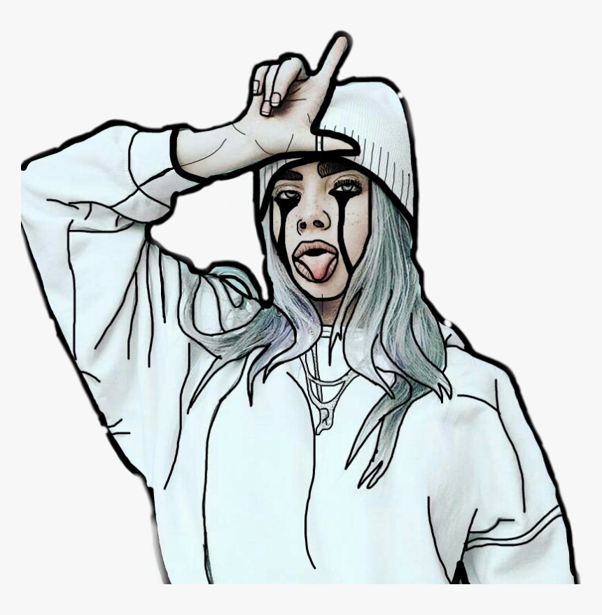 #girl #billie #eilish #billieeilish #outline #outlines - Billie Eilish Drawing Outline, HD Png Download, Free Download