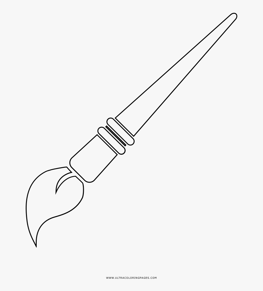 Paint Brush Coloring Page - Line Art, HD Png Download, Free Download