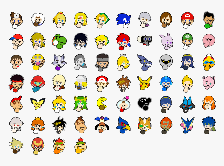 Super - Thonk - Bros - - Smash Bros Thinking Emoji - Ssbu All Stock Icons, HD Png Download, Free Download