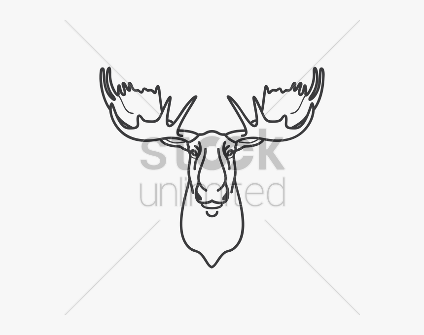 Moose Vector Image - Drawings Of Moose Heads, HD Png Download, Free Download