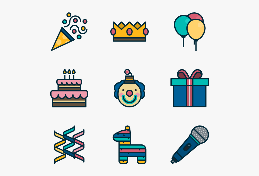 Birthday Party - Transparent Background Birthday Icons, HD Png Download, Free Download