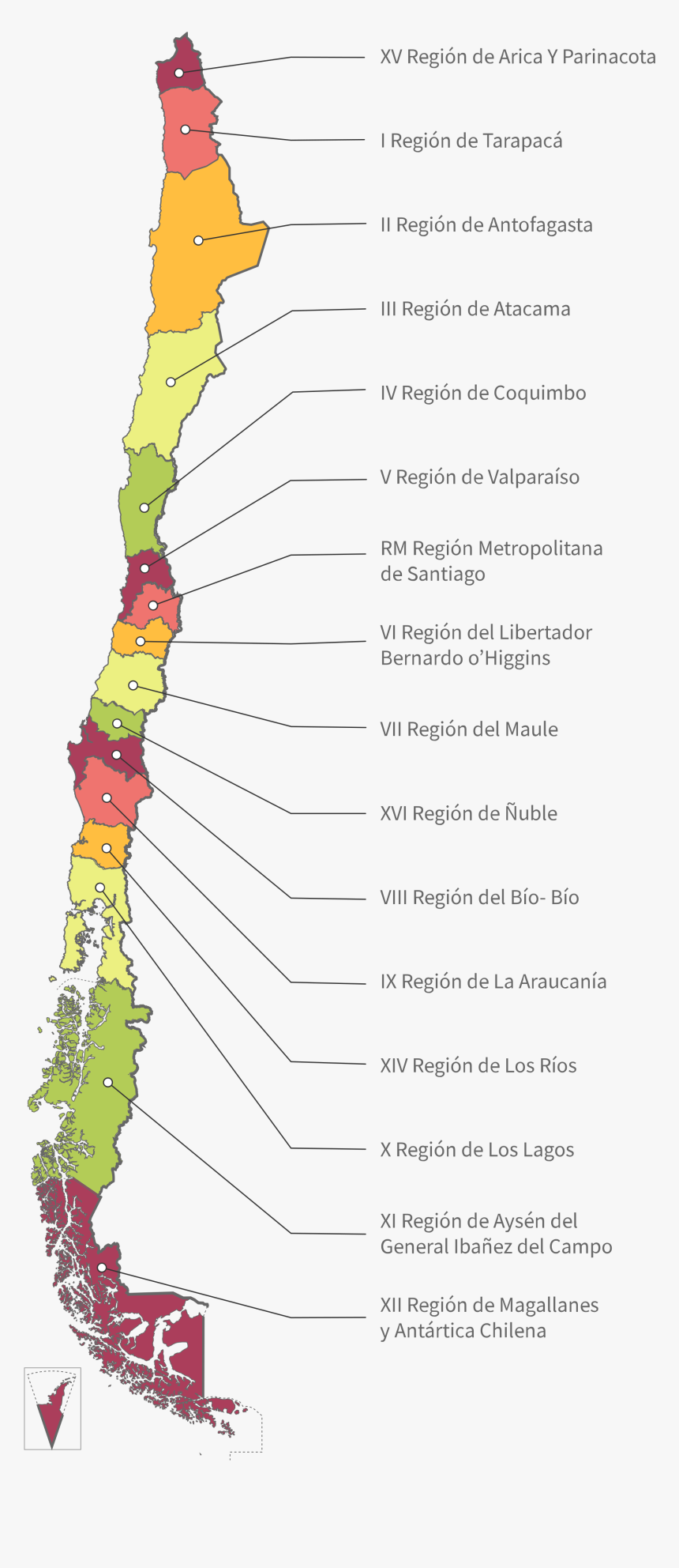 Mapa De Chile Png , Png Download - Mapa Chile Regiones 2018, Transparent Png, Free Download