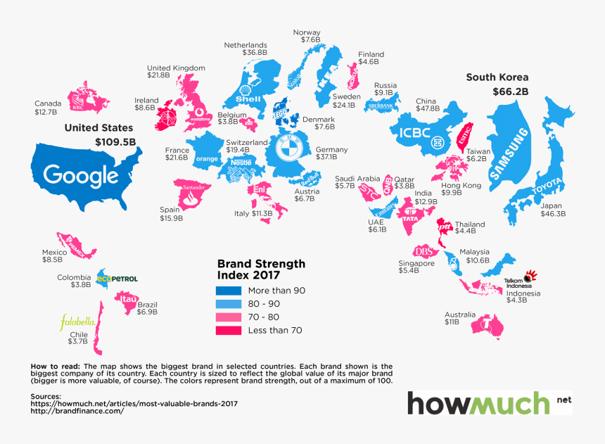 Most Valuable Brands By Country, HD Png Download, Free Download