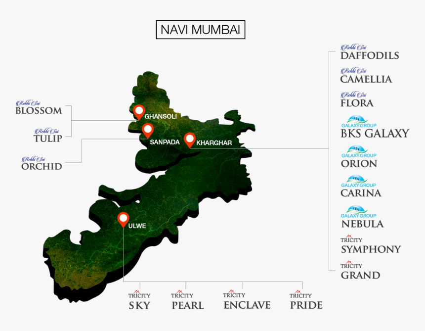 Navi Mumbai Maharashtra Map, HD Png Download, Free Download