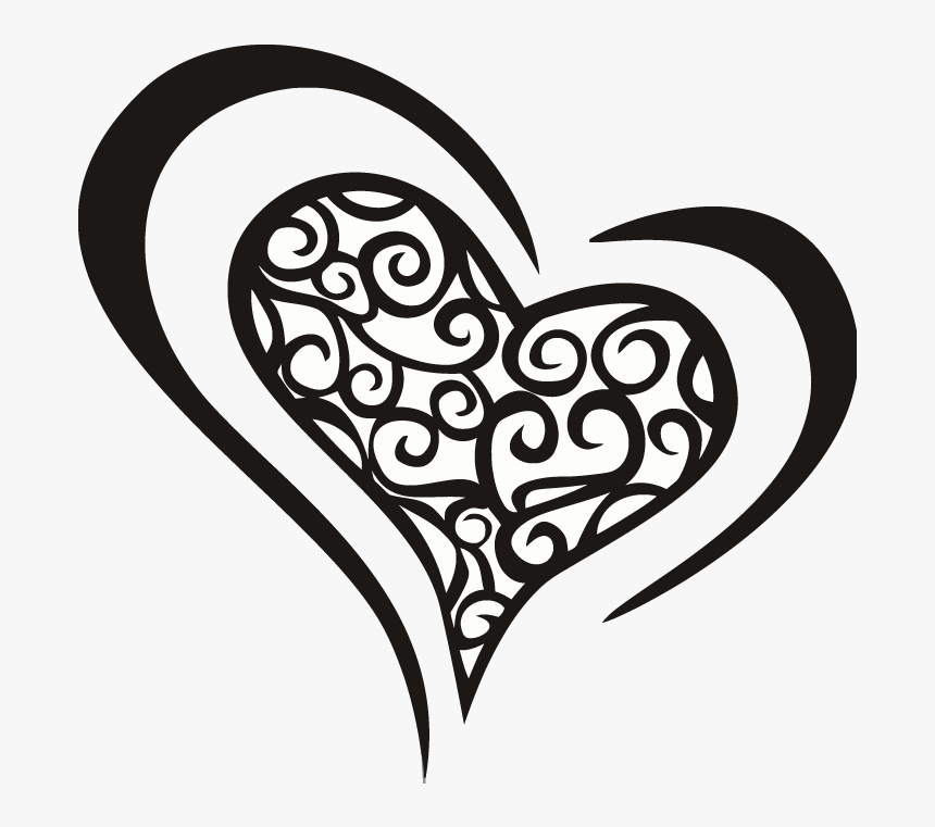 Love Heart Swirls Vector - Line Art, HD Png Download, Free Download