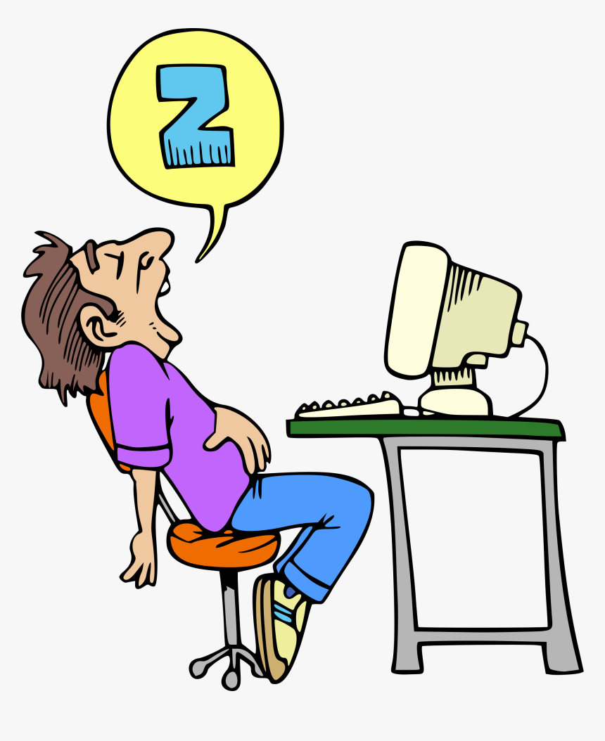 Sleeping User Big Image - Sleeping At Desk Clip Art, HD Png Download, Free Download