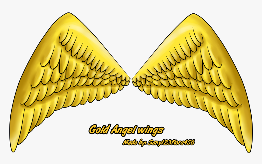 Gold Angel Wings By Xxsunny Bluexx On , Png Download - Golden Angel Wings Clipart, Transparent Png, Free Download