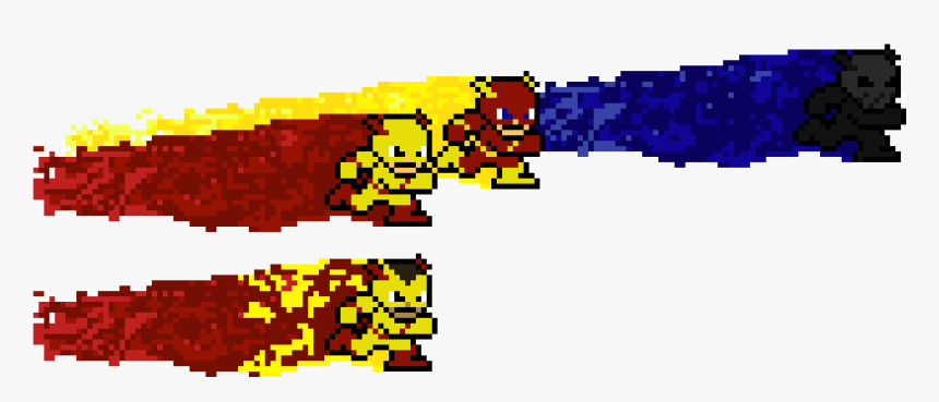 Flash And Reverse Flash And Zoom - Pixel Art Google Sheets Flash, HD Png Download, Free Download