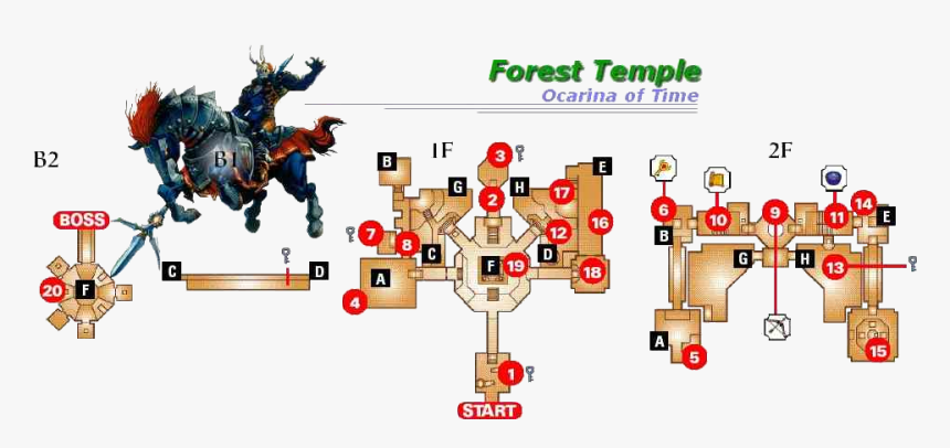 Transparent Zelda Ocarina Of Time Png - Forest Temple Map Ocarina Of Time, Png Download, Free Download