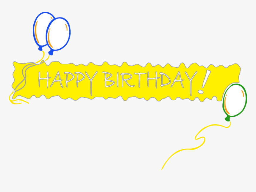 Happy Birthday Banner Png Pic - Happy Birthday In One Line, Transparent Png, Free Download