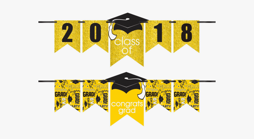 Congrats Grad Customizable Yellow Glitter Banner Kit - Graphic Design, HD Png Download, Free Download