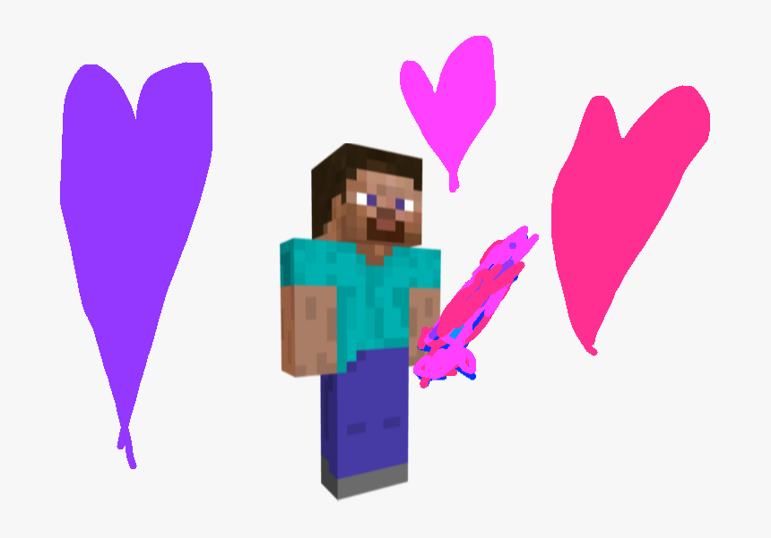 Image Copy - Minecraft Steve Love, HD Png Download, Free Download