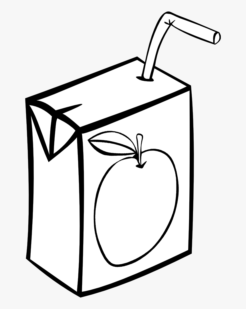 Juice Box Png Black And White - Apple Juice Clipart Black And White, Transparent Png, Free Download