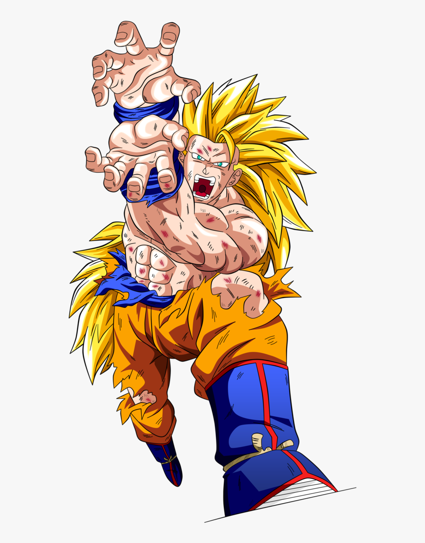 Goku Ssj3 Firing Kamehameha Blast By - Goku Ssj3 Battle Damaged, HD Png Download, Free Download