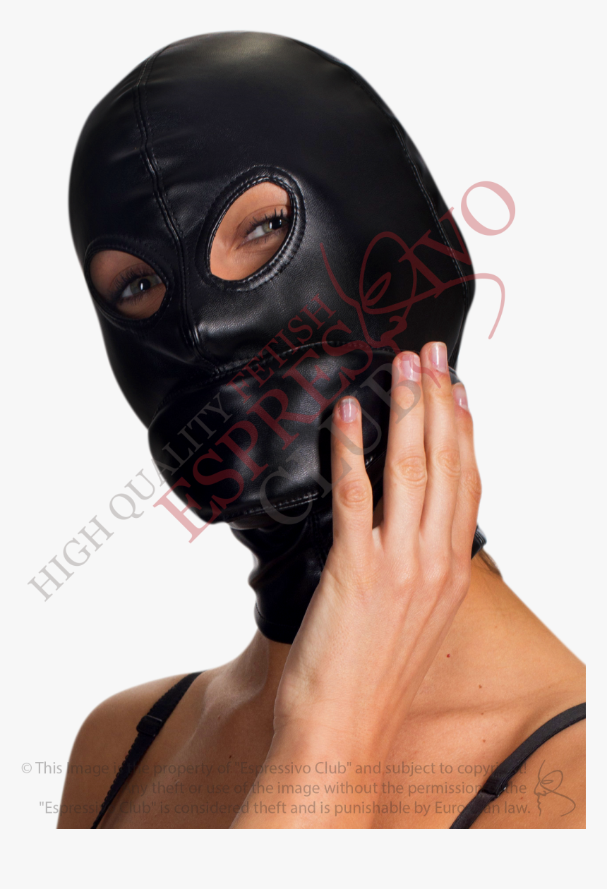 Bondage Leather Hood With Soft Blindfold And Muffle - Mask, HD Png Download, Free Download