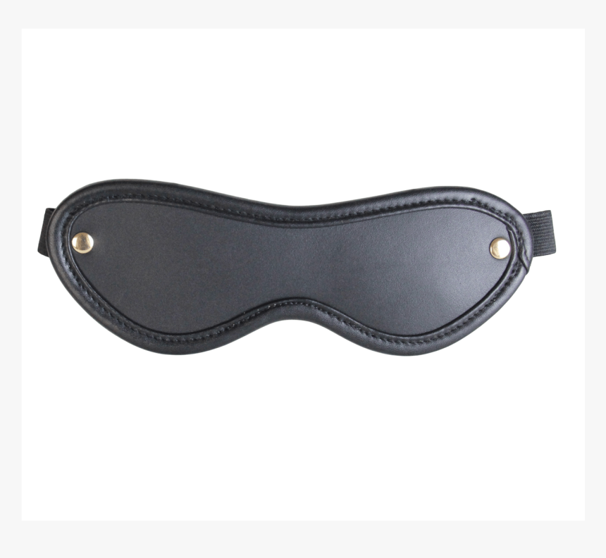 Black Leather Blindfold With Gold Hardware - Leather, HD Png Download, Free Download