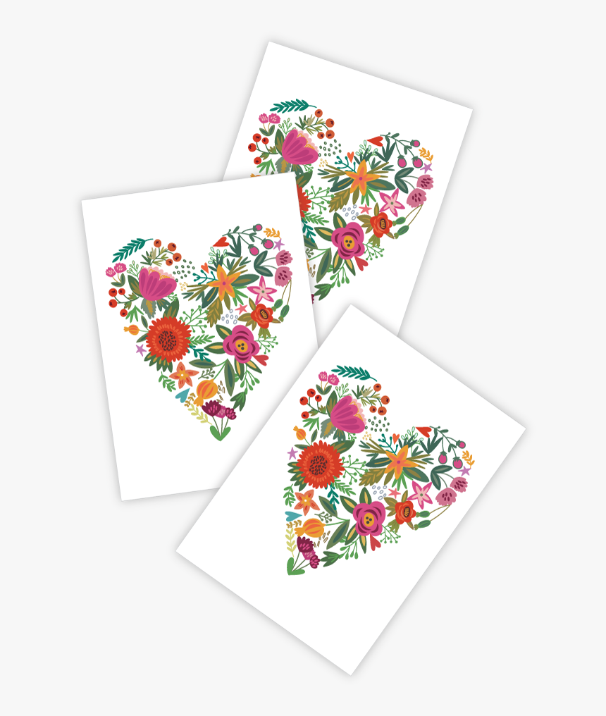 High Quality Temporary Tattoos «fower Heart» With Heart - Heart Flower Tattoo, HD Png Download, Free Download