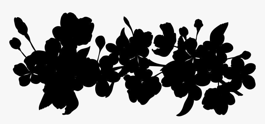 Leaf Font Silhouette Flower Pattern Free Frame Clipart - Silhouette, HD Png Download, Free Download