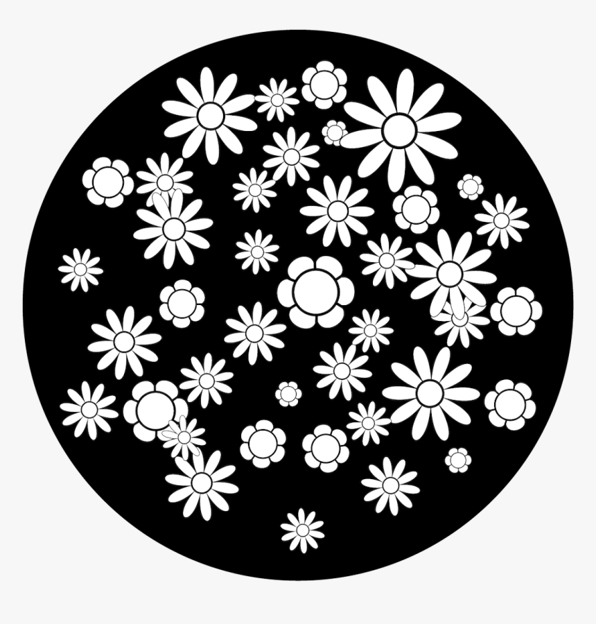 Apollo Design Sr-6175 Abundant Flowers B&w Superresolution - Star Circle Logo Design, HD Png Download, Free Download