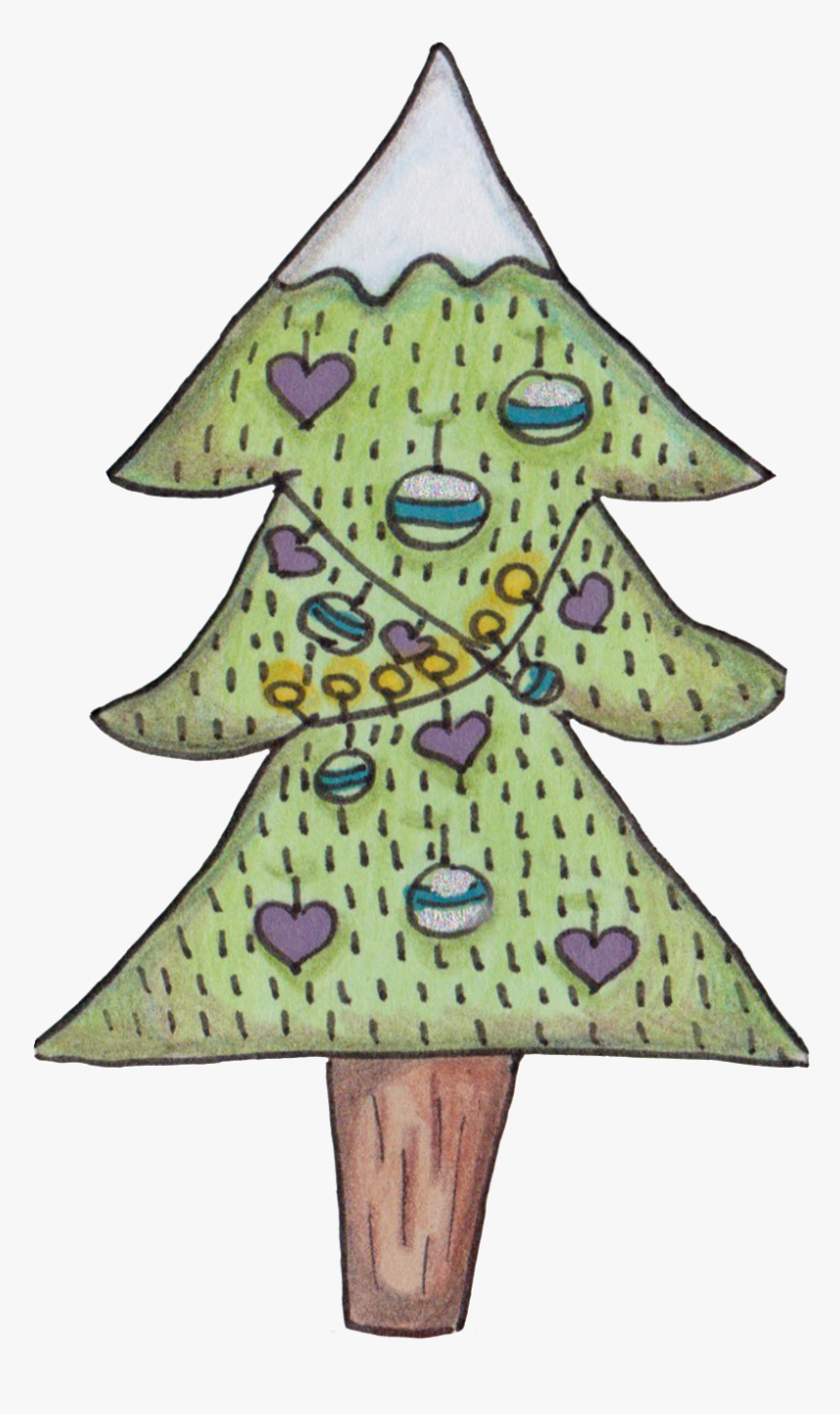 Hand Drawn Kids Drawing Christmas Tree Png Transparent - Christmas Tree, Png Download, Free Download