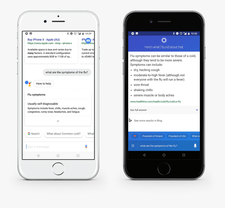 Google Assistant Vs Cortana - Google Assistant Iphone Png, Transparent Png, Free Download