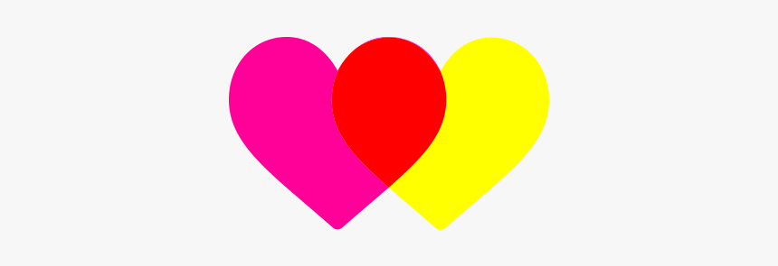 Love Hearts Artmemos Minimal Simple In Love Bright - Pink And Yellow Heart, HD Png Download, Free Download