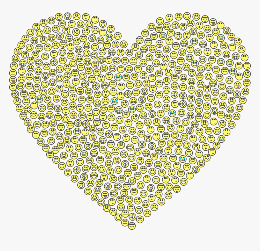 Heart,area,yellow - Inima Facuta Din Emoji, HD Png Download, Free Download